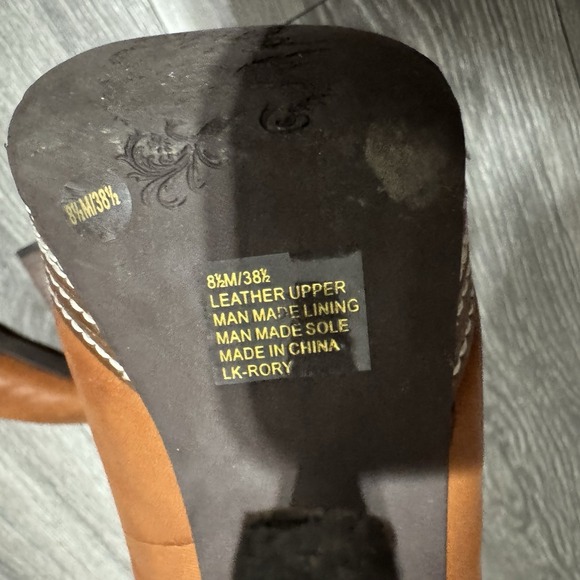 Lucky Brand Women's Brown Leather Heels Sz 8.5M Chunky Y2K Slingback Platform - Picture 11 of 13